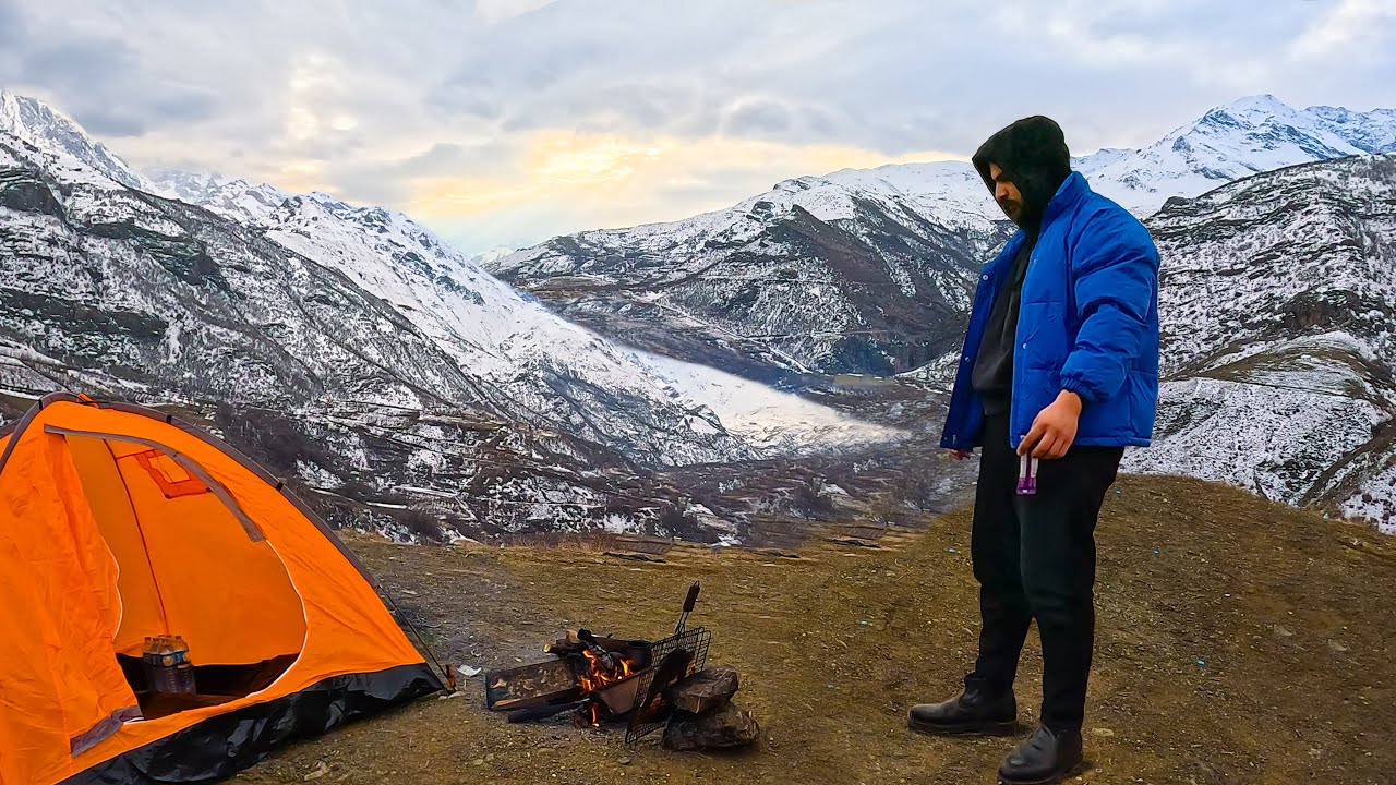 تخييم ⛺️وسط الثلوج 🥶 بااعلى جبال كوردستان -ابرد نقطة بالعراق Camping