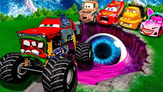 ZOMBIE Pit Transform In Beast Lightning McQueen & Big & Small Pixar Cars! Beam.NG Drive!