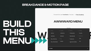 Build Awwwards Website Nav Bar with Breakdance & Motion Page