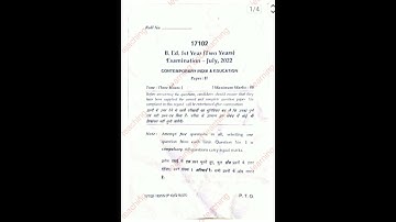B.ed.| MDU | 2022 | "contemporary India And Education " question paper