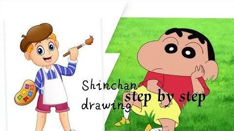 How to draw Shinchan step by step|colour drawing| learning with aruna|