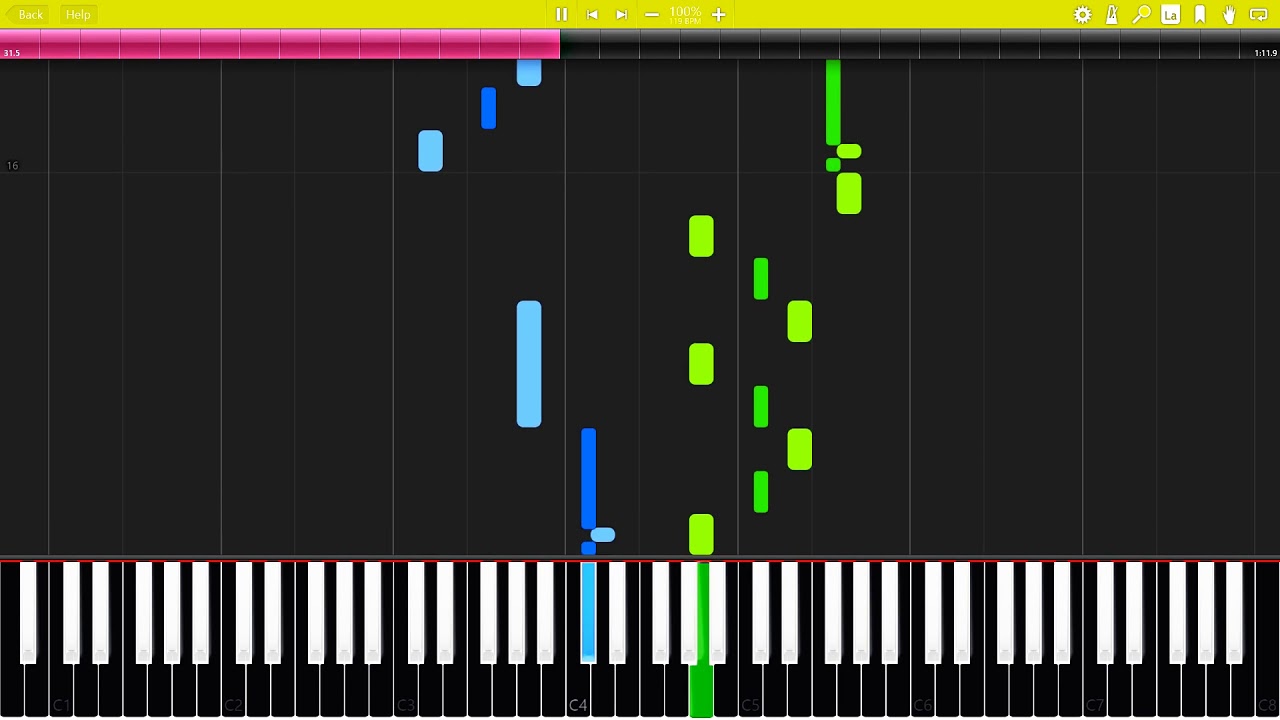 J.S. Bach - Invention No. 10 in G major (BWV 781) [Synthesia Tutorial]