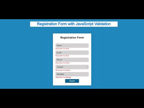 Javascript Form Validation In Telugu - YouTube