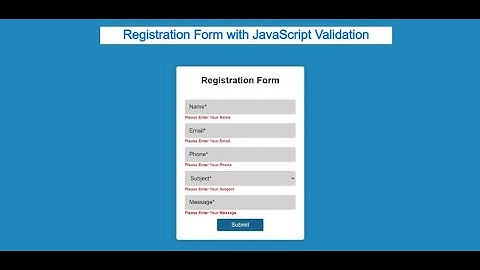 Javascript Form Validation In Telugu