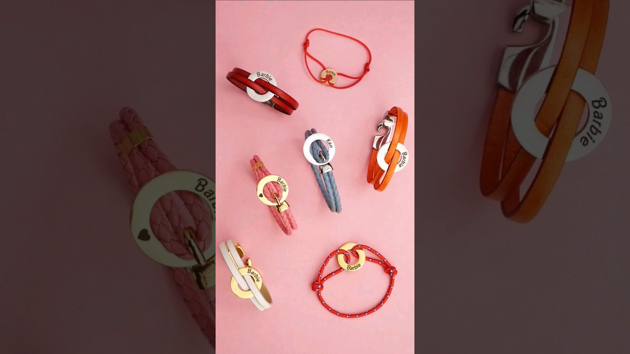 Which Barbie bracelet would you choose? 💕💖#barbiethemovie #barbiebracelet #pinkbracelet