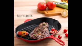 Cooking with Le Creuset Skillet Grill - Grilled Beef Steak Le Creuset Signature Fry Pan Steak
