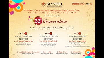 33rd-Convocation of MAHE, MANIPAL - Day 1 - 21st  November 2025