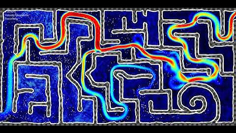Solving a Maze with Compressible Fluid