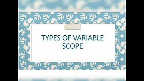 Types of Variable Scope 12th CS Chapter-3 Part-3