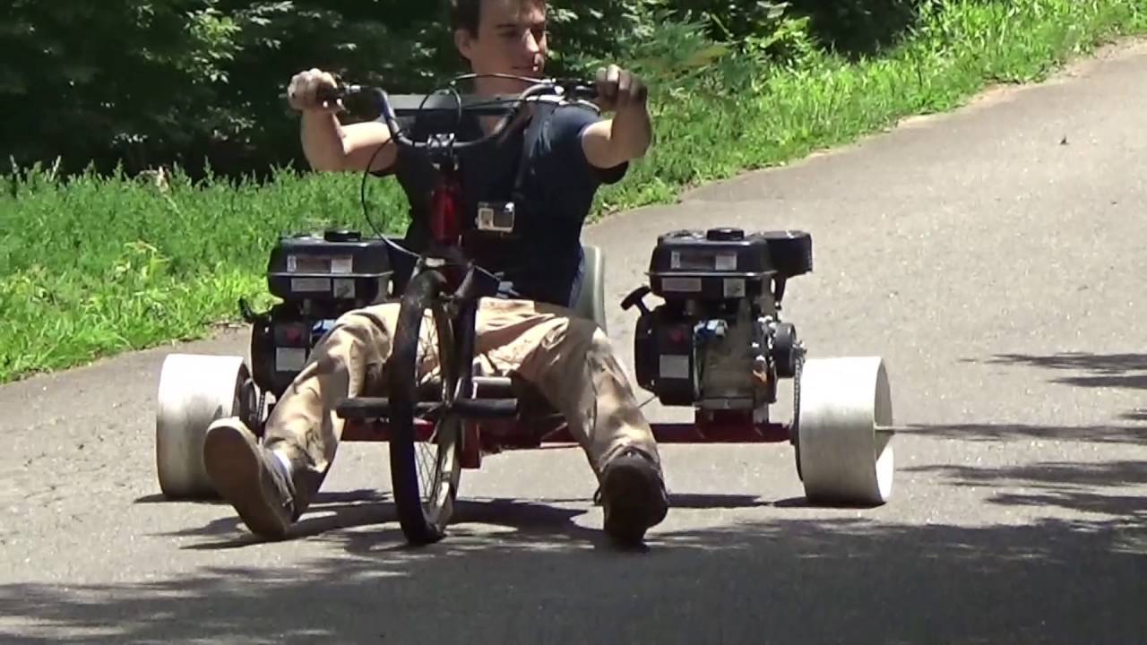 riding the 13 hp two motor drift trike 