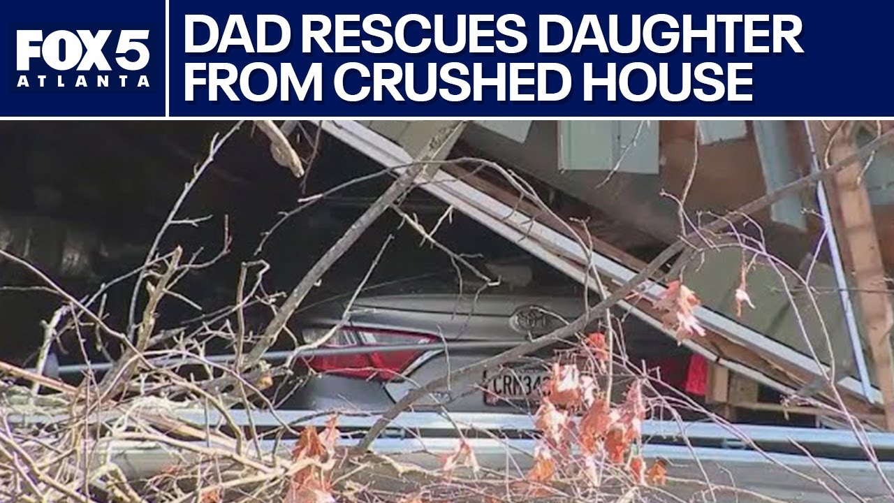 Dad fights to rescue daughter from fallen tree on house | FOX 5 News ...