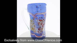 Murano Glass Carafe   Blue