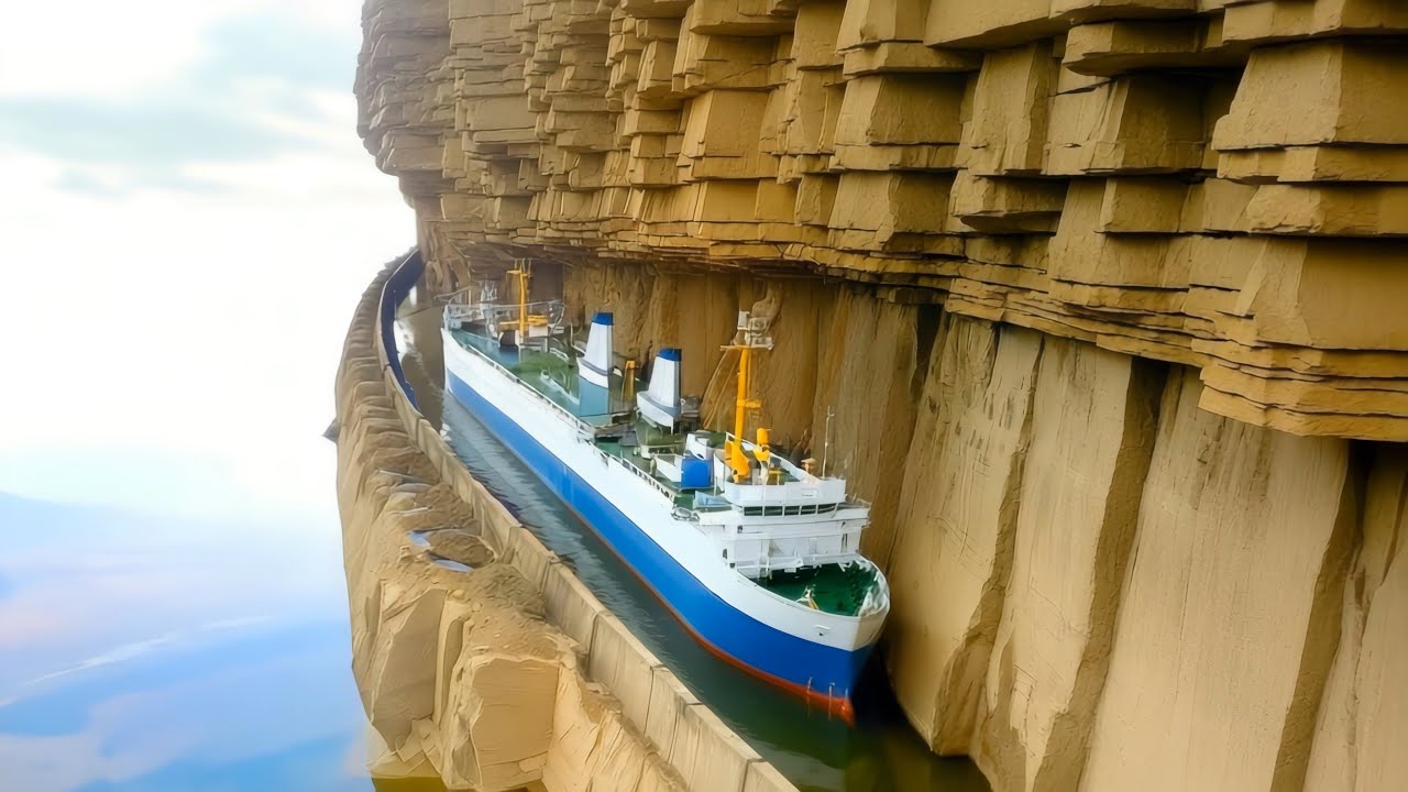 شاهد كيف تبحر السفن فوق الجبال في الصين!