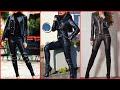 Girls leather jacket pants outfit most stylish leather outfit for ladies