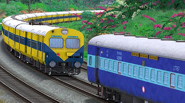 MEMU TRAIN DECOUPLE ICF SLEEPER COACH | BUMPY RAILROAD | Train Simulator | Railworks | NTG GAMING
