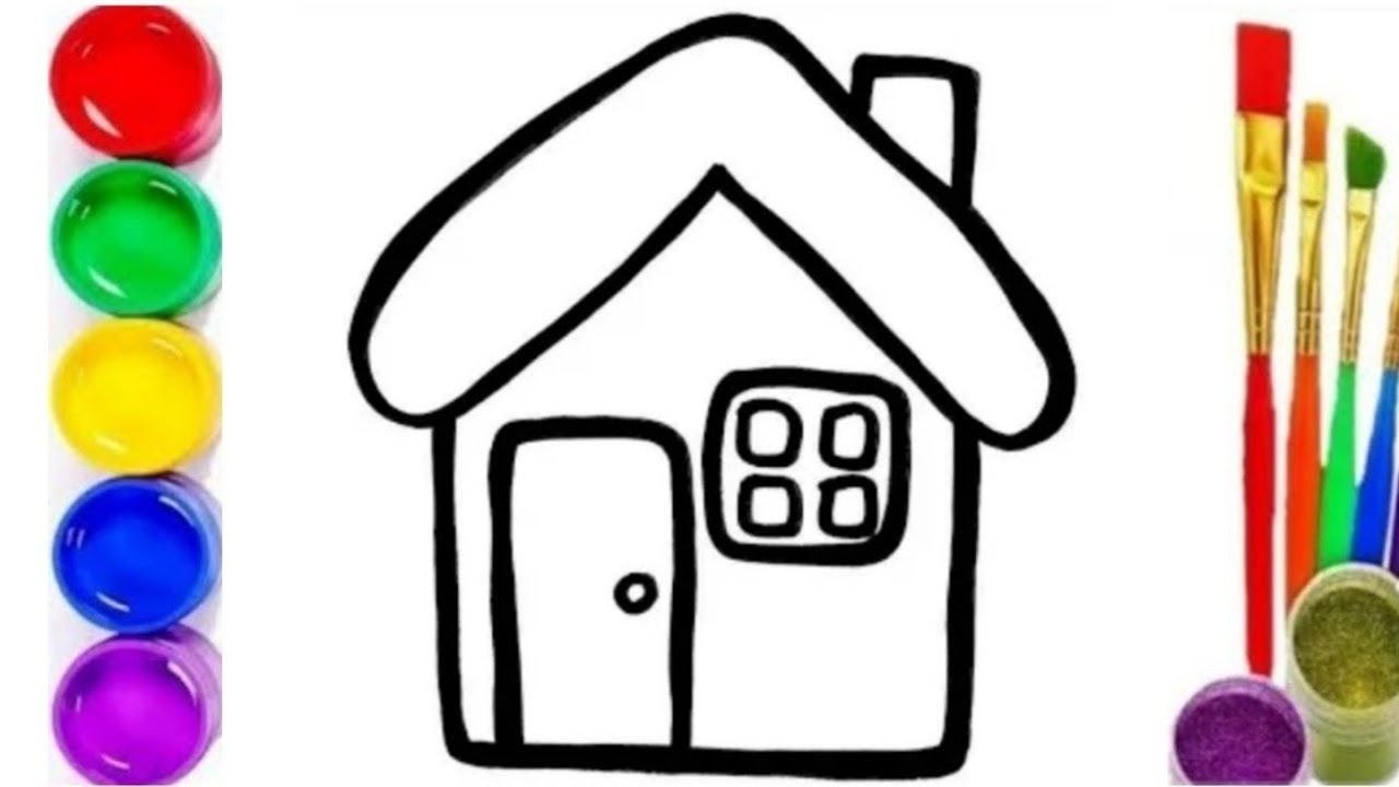 Bolalar uchun uy rasmini chizish - YouTube