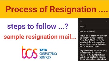 Process of Resignation in TCS|| Steps to Resign the Job|| resignation mail to HR|| TCS.