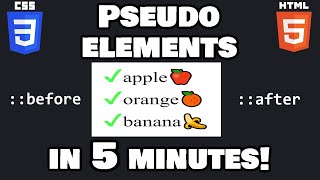 Learn Css Pseudo-Elements In 5 Minutes! ✔