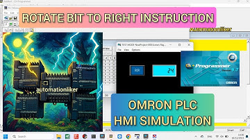 CX Programmer : ROR (Rotate Right) Instruction Omron PLC With HMI Simulation