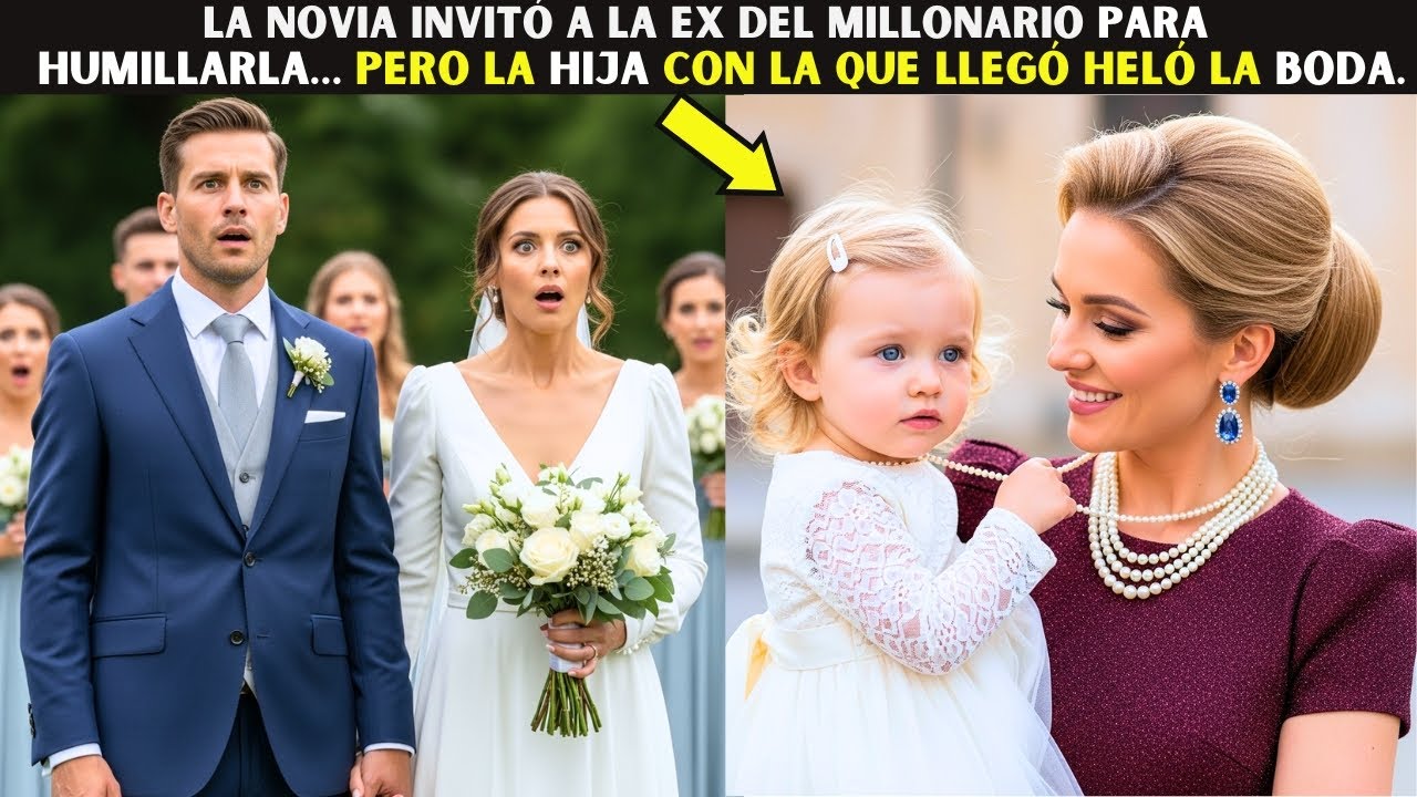 La novia invitó a la ex del millonario para humillarla… pero la hija con la que llegó heló la boda.