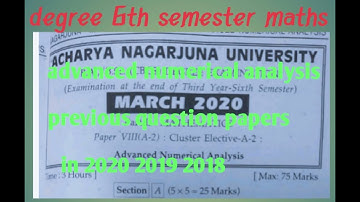 advanced numerical analysis previous question papers in 2020 2019 2018