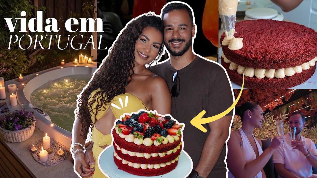 Tentei um Bolo Red Velvet pela 1ª vez 🎂 | Vlog de Casal e Semana de Comemorações em Portugal