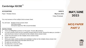 O level/IGCSE Accounting, May June 2023, Paper 1, Variant 2, Part 2