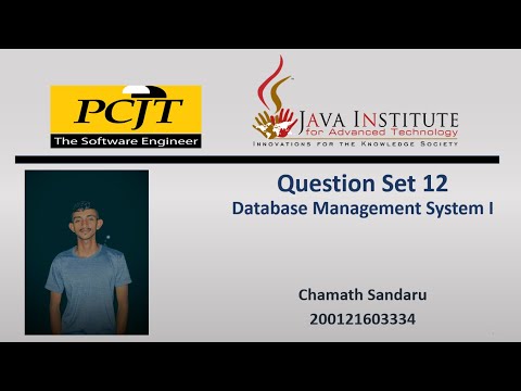 Question set 12 | Database Management System I | Java Institute