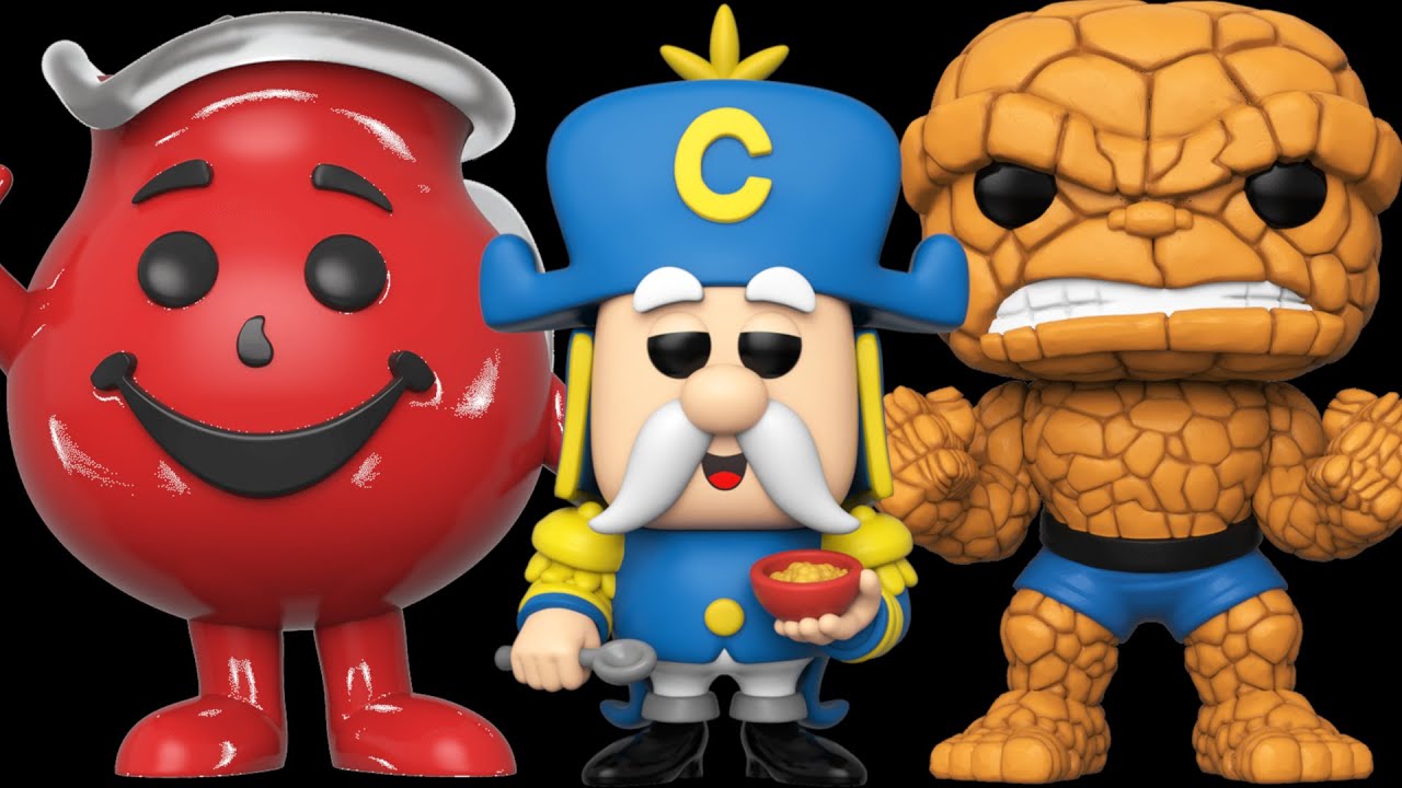 10" THREESOME! FUNKO EXCLUSIVE: CAP'N CRUNCH POP. TARGET CON EXCLUSIVES: KOOL-ADE & THE THING POPS!