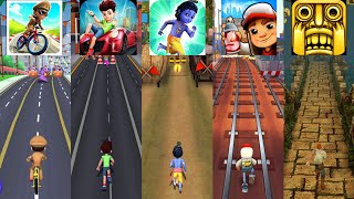 Little Singham Cycle Race 🆚 Kicko & Super Speedo 🆚 Little Krishna 🆚 Subway Surfers 🆚 Temple Run screenshot 5