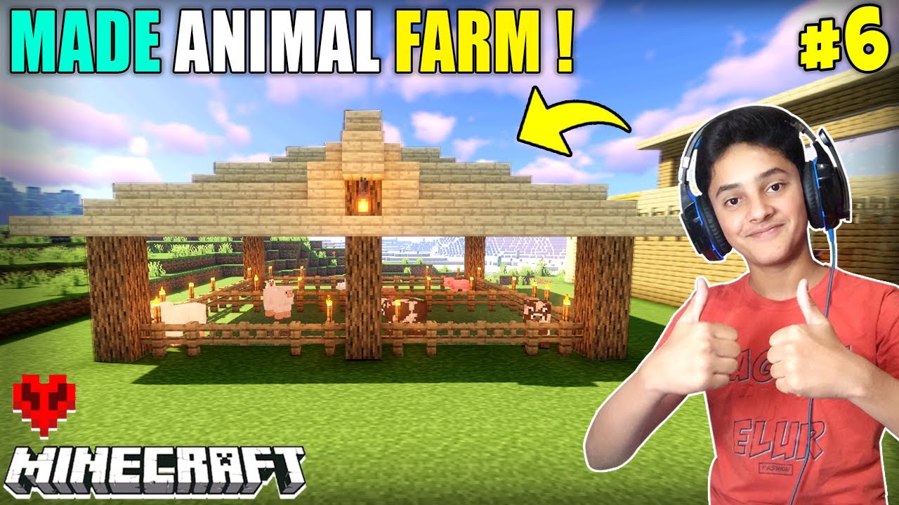 I MADE ANIMAL FARM IN MINECRAFT HARDCORE | GAMEPLAY#6 | HS GAMING - YouTube