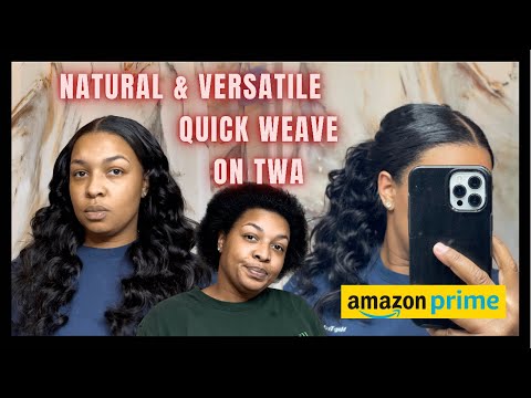 HOW TO: NATURAL QUICK WEAVE ON TWA | SUPER AFFORDABLE | Ft. Serwell Hair (Amazon Hair Review)