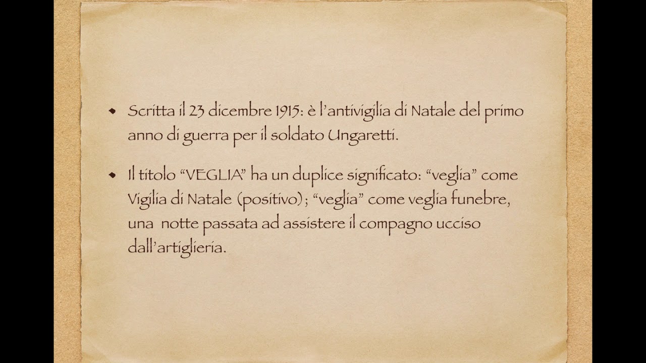 Commento Poesia Veglia Di Giuseppe Ungaretti