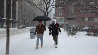 TORONTO SNOWSTORM WALK  Around The Downtown Core During The First Major Snowfall Of The Season  4K