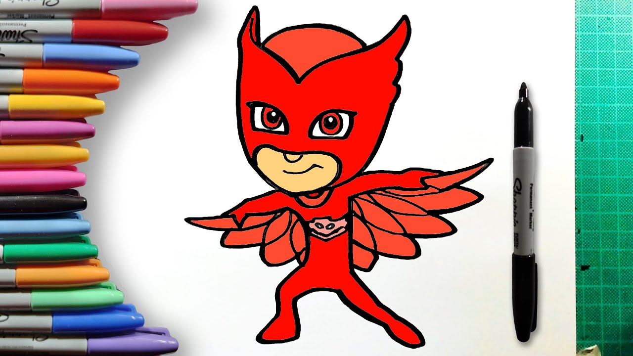 How to Color Owlette from Pj Masks Step by Step Easy Coloring Pages for ...