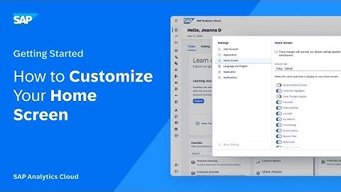 How to Customize Your Home Screen: SAP Analytics Cloud
