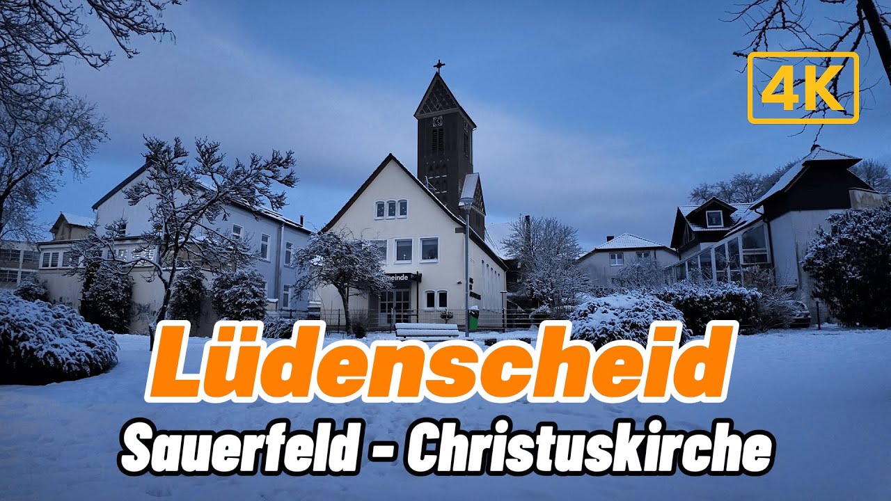 Late Evening Walk in Lüdenscheid | From Sauerfeld to Christ Church | Quiet City Night Walk