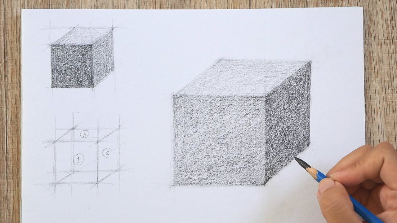 การวาดเส้นรูปทรงสี่เหลี่ยม 3 มิติ (Drawing) EP. 95