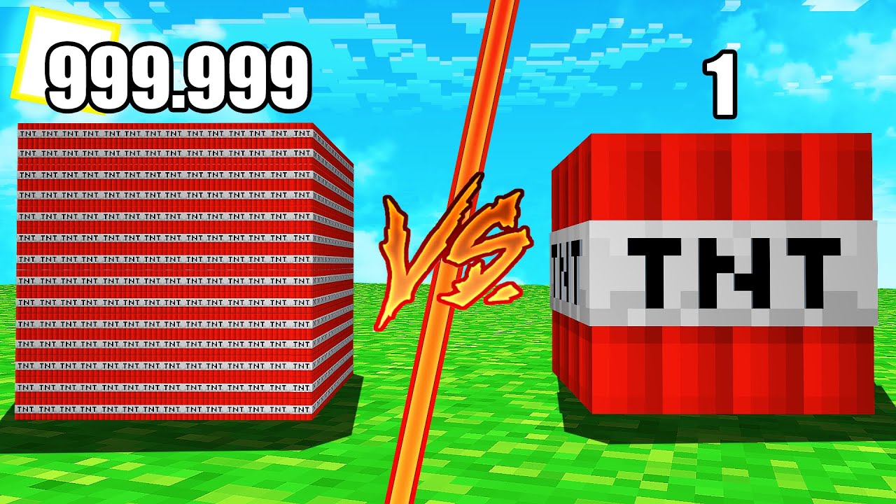 😱 999.999 MINI TNT VS 1 TNT EN MINECRAFT 💥