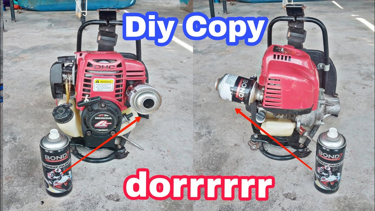 MEMBUAT NALPOT MESIN POTONG RUMPUT 4TAK // DIY exhaust brush cutter engine 4 stroke