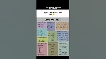 "Trigonometry formulae Cheat Sheet 🤫!"