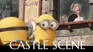 Minions breaking into the castle