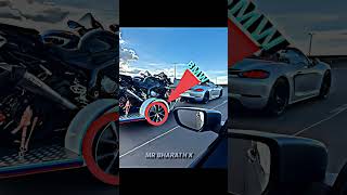 Porsche Tows Two BMW Bikes🤩🔥#shorts #bmw