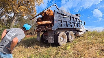 Dump Truck FAIL! This STUMP DUMP Turned VIOLENT in a Hurry…