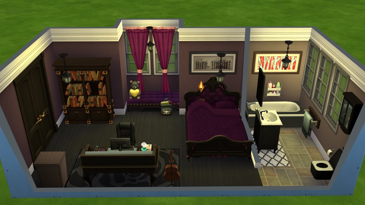 Sims 4 speed build Punk grunge goth emo  teen  bedroom  