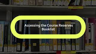 Accessing the Course Reserves Booklist at NewSchool
