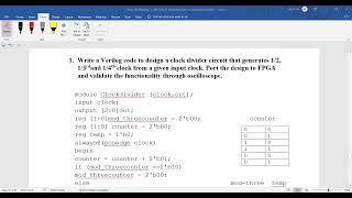 clock divider |video 1| Verilog code | HDL hardware experiment