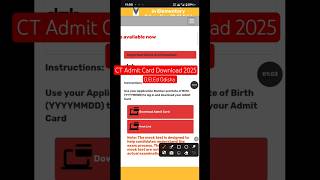 Ct Admit Card Download 2025