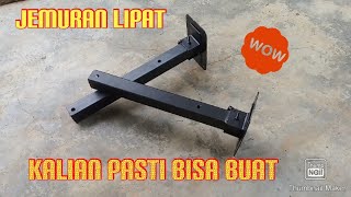 Membuat jemuran lipat dinding dari besi hollow