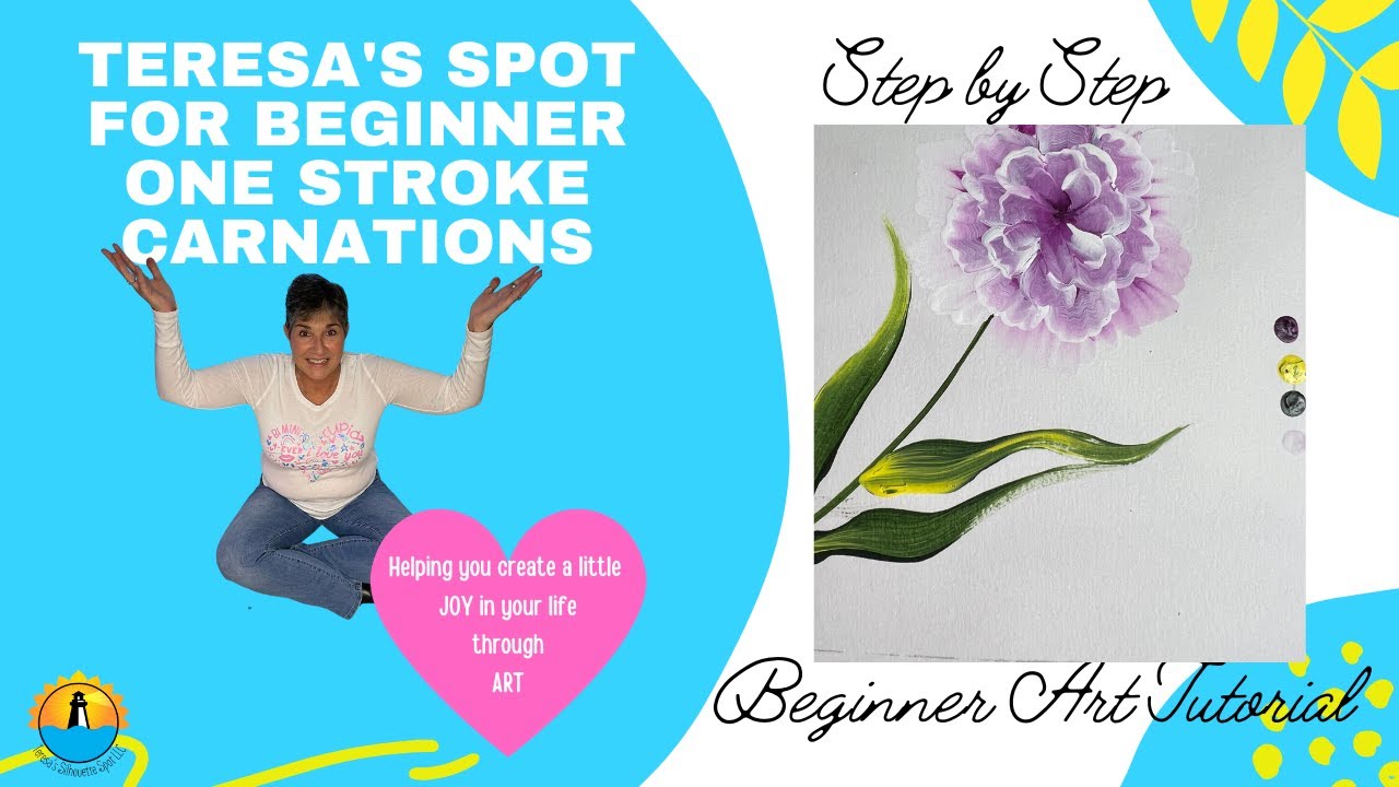 How to paint a One Stroke Carnation Easy Beginner Acrylic Painting